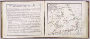 Tabulka znázorňující mořské pobřeží Anglie a Walesu, deska z „Úplná sada map Anglie a Walesu obecně...“, 1724 (pero a inkoust a wc na papíře)